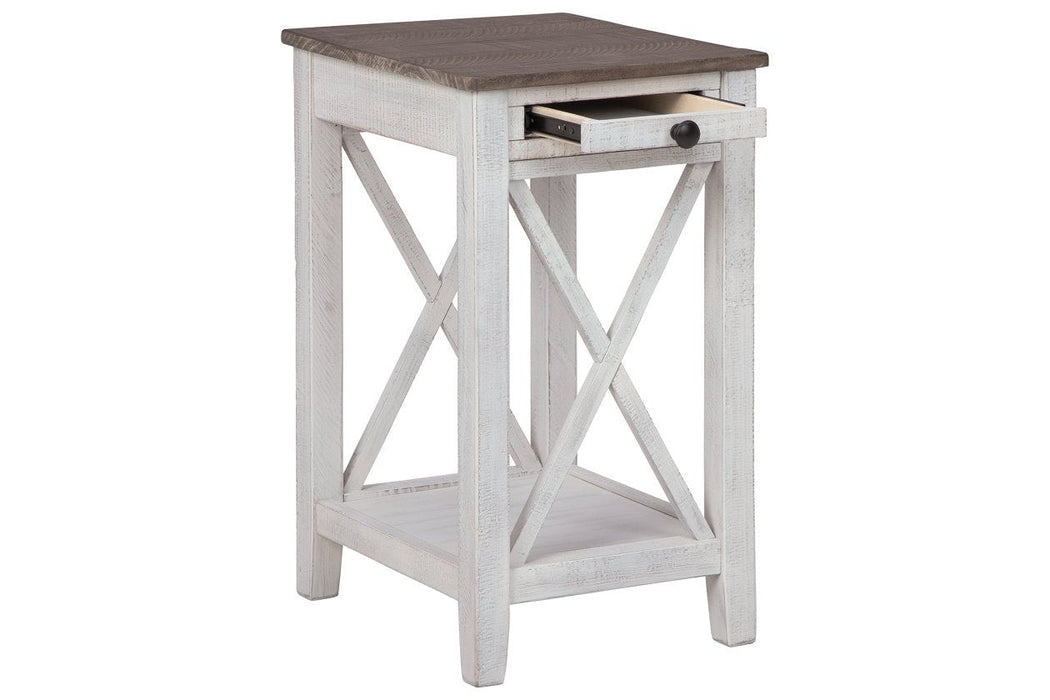Adalane White/Gray Accent Table - Lara Furniture