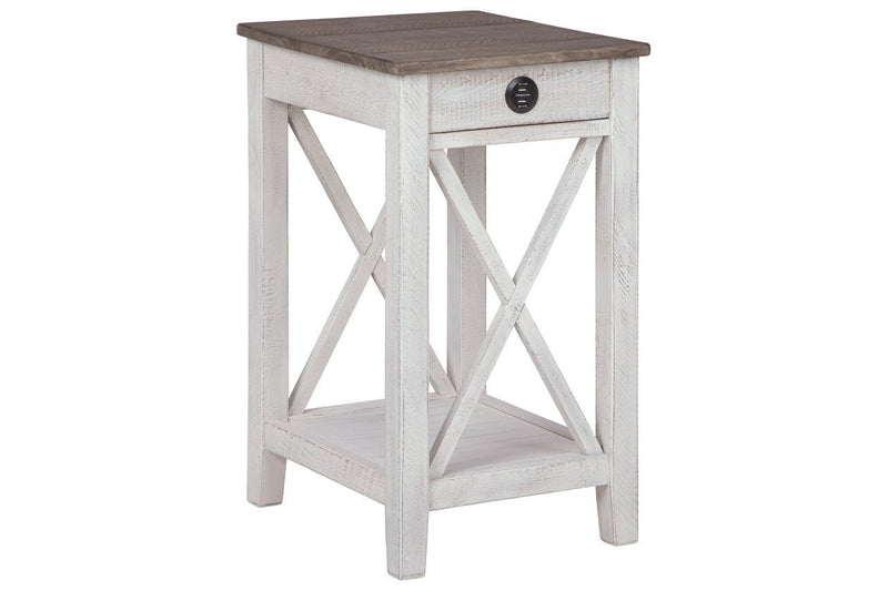 Adalane White/Gray Accent Table - Lara FurnitureTable