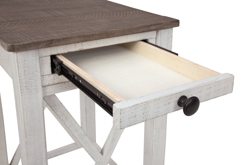 Adalane White/Gray Accent Table - Lara FurnitureTable
