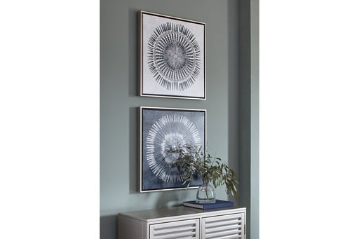 Monterey Blue/White Wall Art (Set of 2) - Lara Furniture