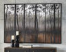 Philyra Black/Orange/Silver Wall Art - Lara Furniture