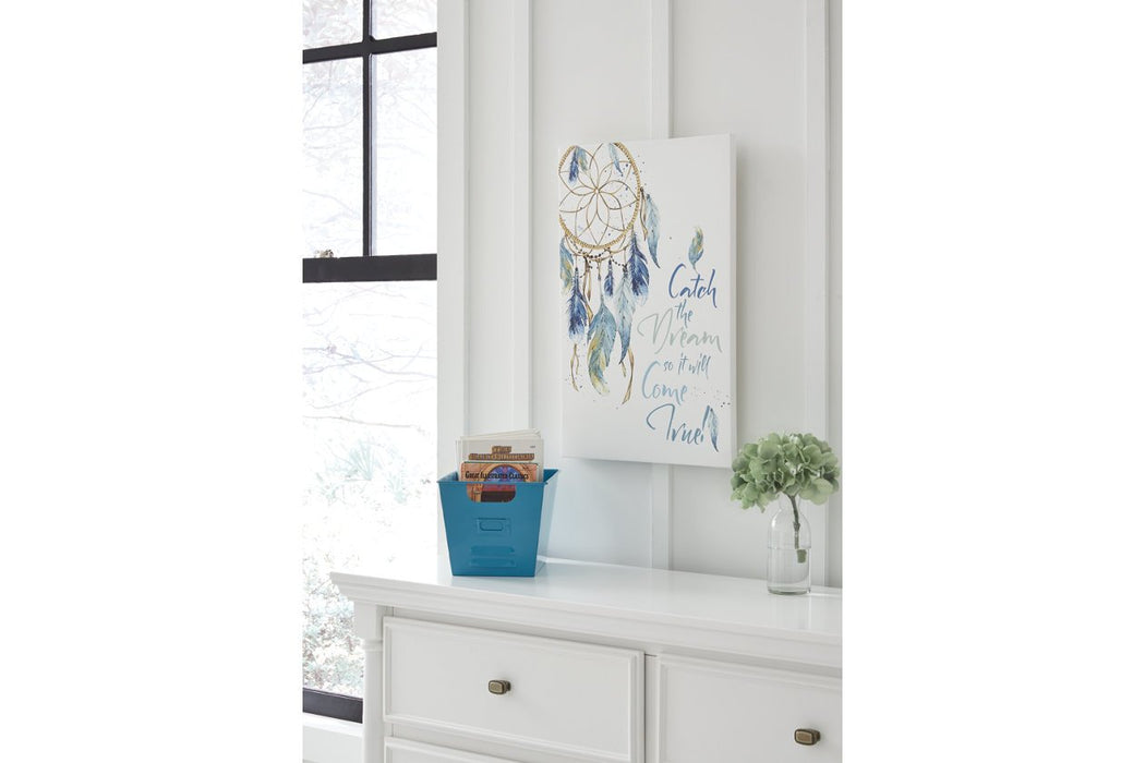 Ellis Teal/White Wall Art - Lara Furniture