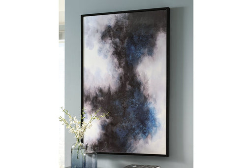 Bellecott Black/White/Blue Wall Art - Lara Furniture