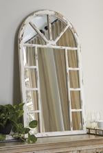 Divakar Antique White Accent Mirror - Lara Furniture