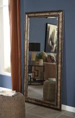 Dulal Antique Silver Finish Floor Mirror - Lara Furniture