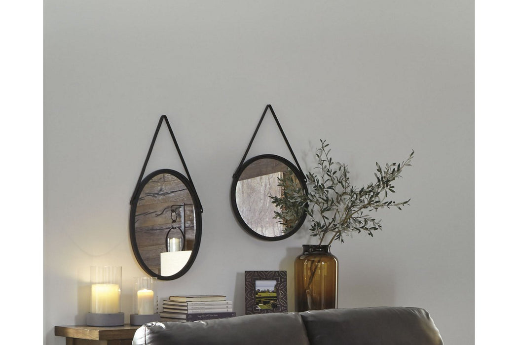 Dusan Black Accent Mirror - Lara Furniture