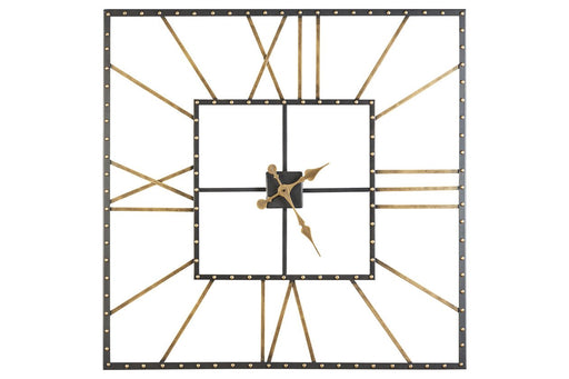Thames Black/Gold Finish Wall Clock - Lara Furniture