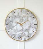 Jazmin Gray/Gold Finish Wall Clock - Lara Furniture