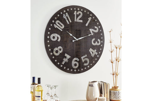 Brone Black/White Wall Clock - Lara Furniture