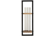 Colburn Natural/Black Wall Sconce - Lara FurnitureSconce