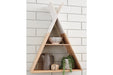 Cadel White/Natural Wall Shelf - Lara Furniture