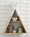 Cadel White/Natural Wall Shelf - Lara Furniture