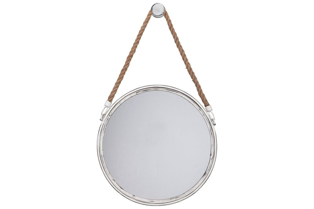 Dusan Antique White Accent Mirror - Lara Furniture