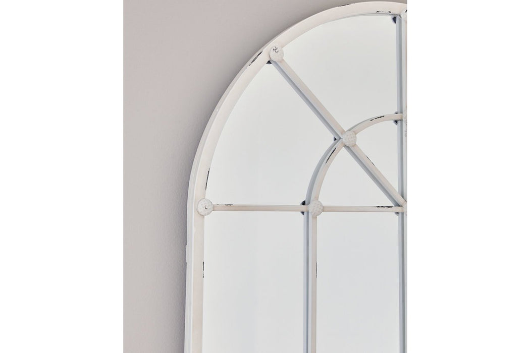 Oengus Antique White Accent Mirror - Lara Furniture