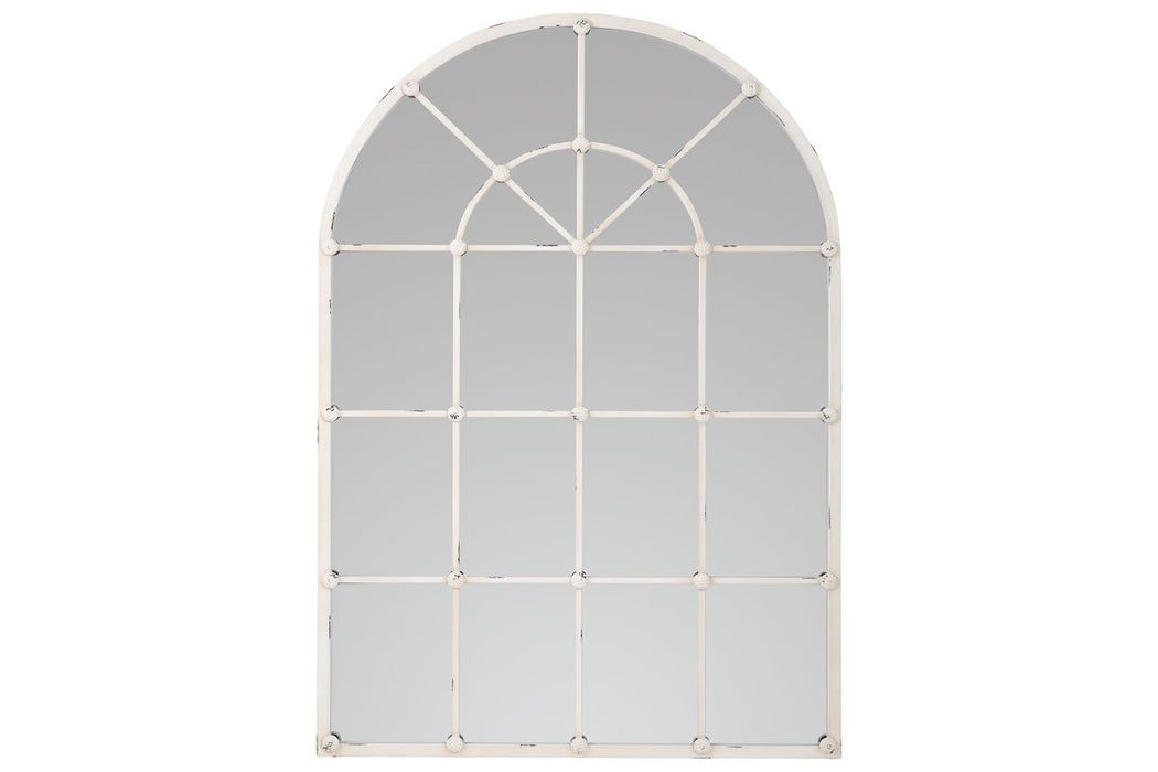 Oengus Antique White Accent Mirror - Lara Furniture