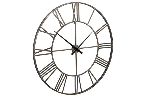 Paquita Antique Silver Wall Clock - Lara Furniture