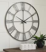Paquita Antique Silver Wall Clock - Lara Furniture