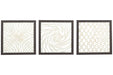 Odella Antique Gray/Cream Wall Decor (Set of 3) - Lara Furniture