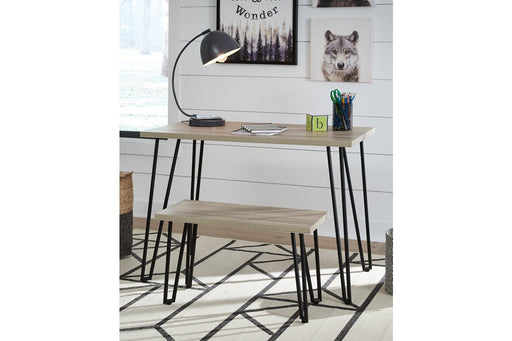 Blariden Brown/Black Desk with Bench - Lara Furniture