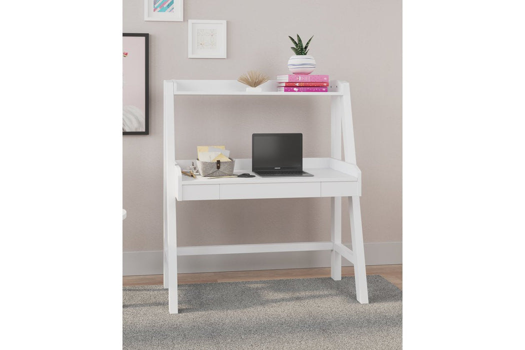 Blariden White Desk with Hutch - Lara Furniture