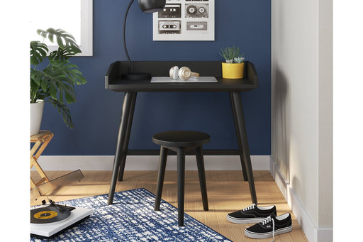 Blariden Metallic Gray Desk with Stool - Lara Furniture