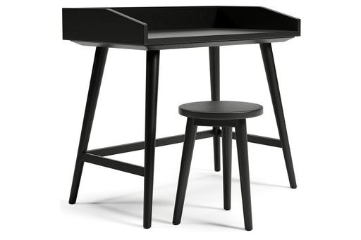 Blariden Metallic Gray Desk with Stool - Lara Furniture