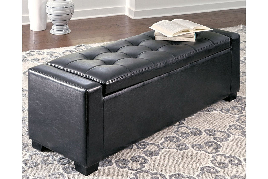 Benches Black Upholstered Storage Bench - Lara Furniture
