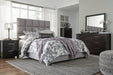 Dolante Gray King Upholstered Bed - Lara Furniture
