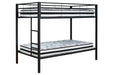 Broshard Black Twin over Twin Metal Bunk Bed - Lara Furniture