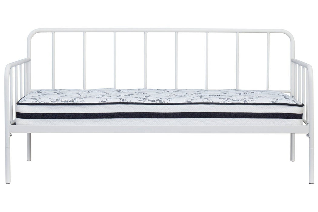 Trentlore White Twin Metal Day Bed with Platform - Lara Furniture