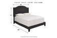 Adelloni Charcoal Queen Upholstered Bed - Lara Furniture