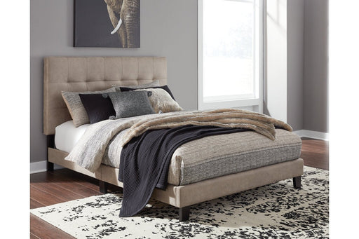 Adelloni Light Brown King Upholstered Bed - Lara Furniture