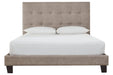 Adelloni Light Brown King Upholstered Bed - Lara Furniture