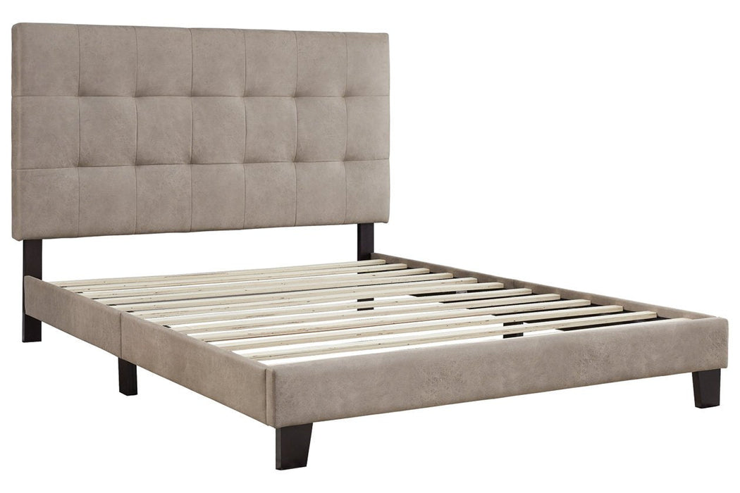 Adelloni Light Brown Queen Upholstered Bed - Lara Furniture