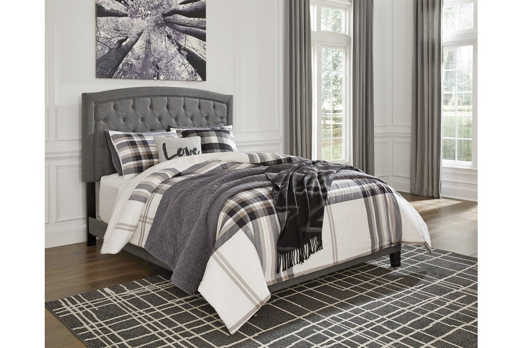 Adelloni Gray Queen Upholstered Bed - Lara Furniture