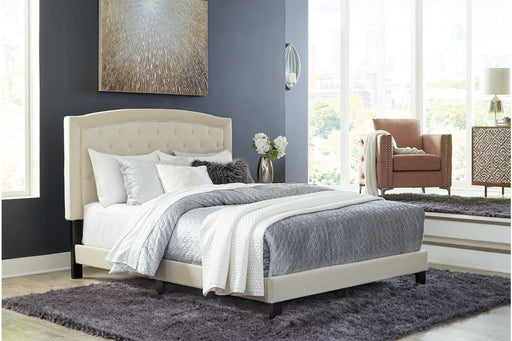 Adelloni Cream King Upholstered Bed - Lara Furniture