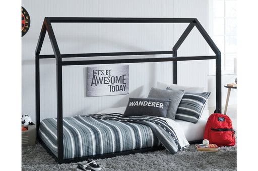 Flannibrook Black Twin House Bed Frame - Lara Furniture