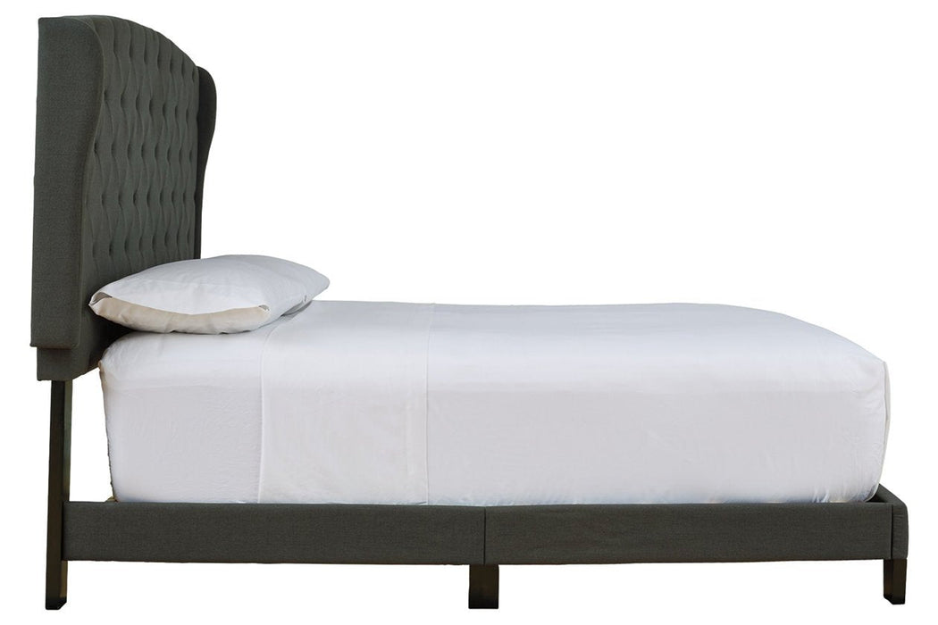 Vintasso Charcoal King Upholstered Bed - Lara Furniture