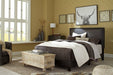 Mesling Dark Brown King Upholstered Bed - Lara Furniture