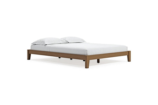 Tannally Light Brown Queen Platform Bed - Lara Furniture