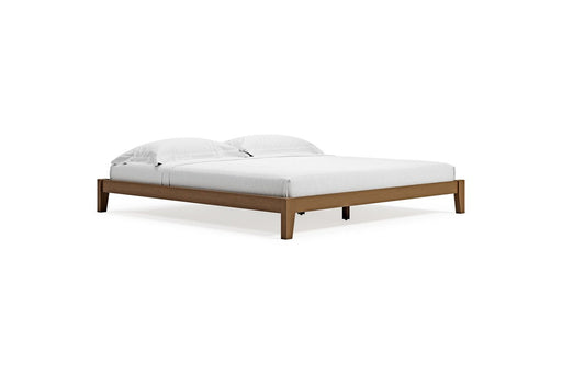 Tannally Light Brown King Platform Bed - Lara Furniture