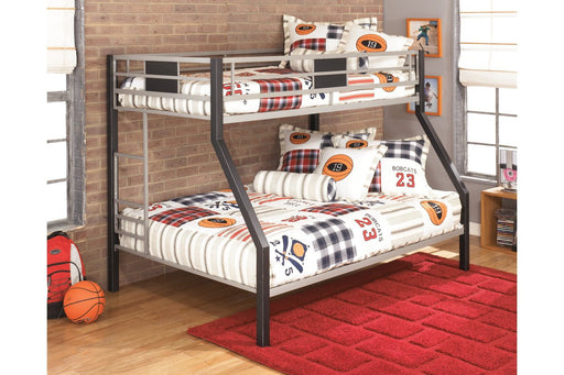 Dinsmore Black/Gray Twin over Full Bunk Bed - Lara Furniture