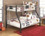 Dinsmore Black/Gray Twin over Full Bunk Bed - Lara Furniture