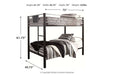 Dinsmore Black/Gray Twin over Twin Bunk Bed with Ladder - Lara Furniture