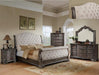 Sheffield Antique Gray King Sleigh Bed - Lara Furniture