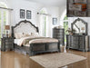 Sheffield Antique Gray King Panel Bed - Lara Furniture