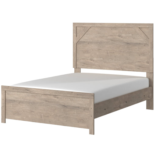 Senniberg Light Brown-White Full Panel Bed - Lara Furniture