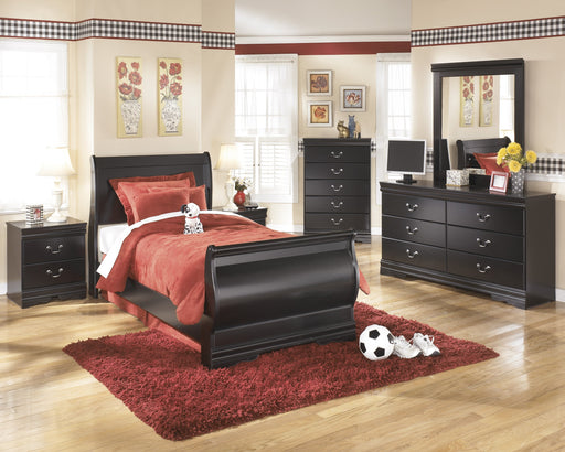 Huey Vineyard Black Youth Sleigh Bedroom Set - Lara Furniture