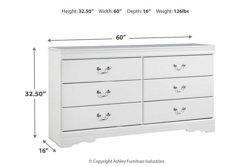 Anarasia White Dresser - Lara FurnitureDresser