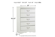 Anarasia White Chest of Drawers - Lara FurnitureChest